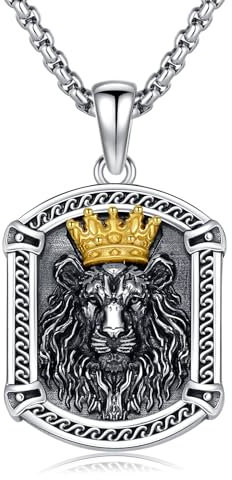 ROMANTICWORK Löwe Kette 925 Sterling Silber Löwe Anhänger Löwenschmuck Geschenke für Männer