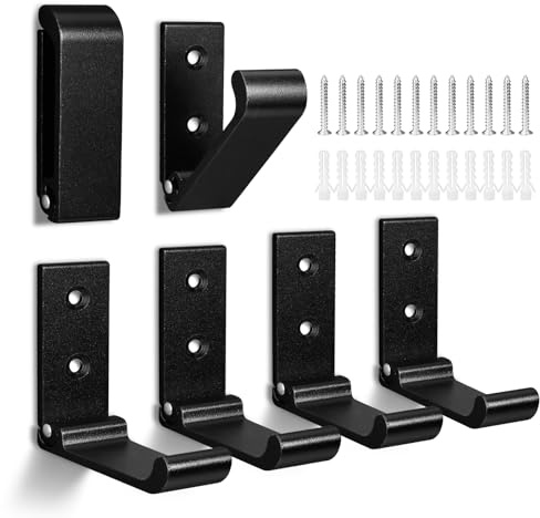 Binxus 6 Pcs Folding Coat Hooks Black Folding Wall Hook