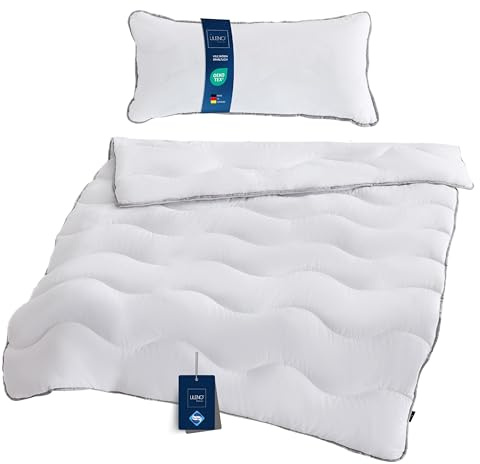 LILENO HOME Sommerdecke 135x200 cm + Kissen 40x80 cm [1er Set] mit | Sanitized Hypoallergen - extra weiche Bettdecke 135x200 cm + Kissen 40x80 cm - für den Sommer - waschbar bis 95°C