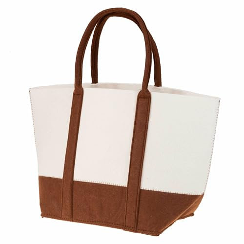 SIDCO Einkaufstache Filz Shopper Tasche große Filztasche Schultertasche weiß