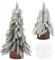WANYI 2 x Mini Weihnachtsbaum Künstlich Tannenbaum Deko Miniatur Christbaum mit Holzbasis Geschmückter Weihnachtsbaum Tisch mit 50 x Schneeflocken Deko für Weihnachtsdeko Tischdeko Fensterbank (A)