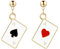 O-Kinee: 1 Paar Poker Ohrstecker Frauen, Hypoallergene Herzen Pik Ass Ohrringe Damen, Dangle Earrings mit Legierungen, 316L Metall für Pokerliebhaber, Fasching, Party Dekoration