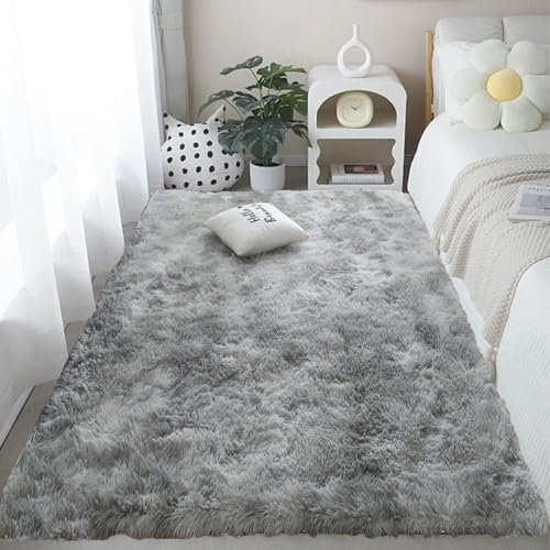Tappeto Antiscivolo Doccia 70 x 90 cm, Classico Morbido e Soffice, Lavabile in Lavatrice, Anti Sfilo Multiuso, per Cucina, Corridoio Tappeto Camera da Letto per Corridoio, Grigio Chiaro