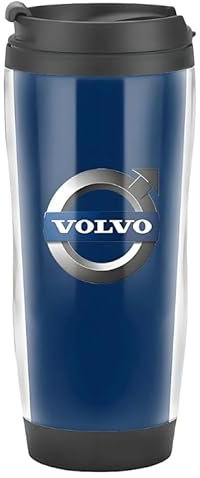 JKVTED Car Travel Mug for Volvo EX30, Coffee Cup in Logo Design Stainless Steel Thermal Mug Vacuum Flask Travel Mug for Cold or Hot Drinks,D