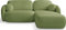 WFL GROUP Modernes Ecksofa Lotte mit Bettkasten – Schlafsofa mit Schlaffunktion & Bettfunktion, L-Form Couch mit Ottomane - Rechts – Bequeme Polstergarnitur - Grün