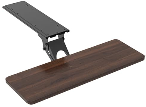 ENWYTE Keyboard Tray Desk Extender Mouse Tray under-desk extension height adjustable slide-out Rotating office and home Computer Drawer Shelf(Walnut color,64x24cm)