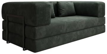 Luxusbetten24 Designer Sofa Lazy 3 Sitzer in Cord Grün