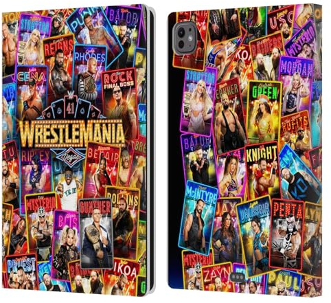 Head Case Designs sous Licence Officielle WWE Affiche Art Clé Wrestlemania 41 Étui Portefeuille en Cuir Compatible avec Apple iPad Pro 11 M4/M5 2024/2025