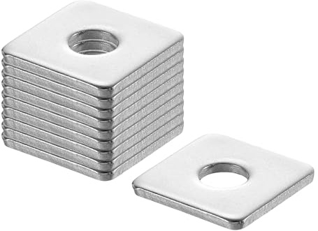 QUARKZMAN 20 Stück Quadratische Unterlegscheiben M10 x 30 x 30 x 3 mm, 304 Edelstahl Dichtscheiben Silber Weiß Vierkantscheiben, Flache Beilagscheiben für Schrauben Muttern Gewindestange