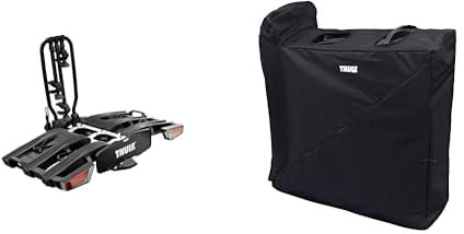 Thule EasyFold XT Porte-Vélos, Porte-Vélos sur Attelage Noir 3 vélos avec Sac de Transport