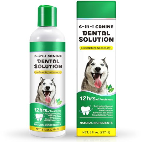 Dentalspray für Hunde & Katzen - 6-fach Wirkung gegen Zahnstein & Mundgeruch - 237ml - Klinisch Getestet, Mit 99% Natürlichen Inhaltsstoffen - Zahnpflege ohne Bürsten, Einfache Anwendung ins Wasser