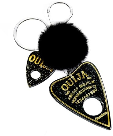 Ouija Brett Schlüsselanhänger für Damen Kunstharz Pompom Anhänger Auto Geldbörse süße Schlüsselanhänger Zubehör für Schlüsselanhänger Damen für Autoschlüssel Handtaschen Schlüsselring