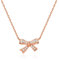 Philip Jones Rose Gold Plated Bow Necklace Created with Zircondia® Crystals