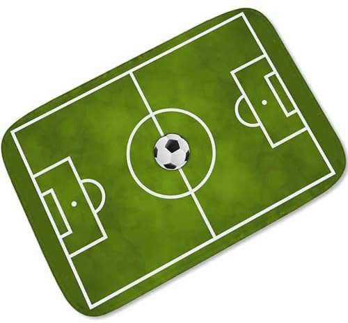 Flannel Soccer Rug Football Carpets Field Ground Floor Mat Washable Anti-Skid for Home Living Room Football Training Mat(45x70cm)
