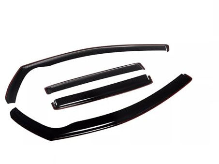 Kit 4 Deflettori Aria Nero Fumé Trasparento Antivento per Finestrini Laterali Anteriori e Posteriori Compatibile con VW Golf 5 V 2003-2008