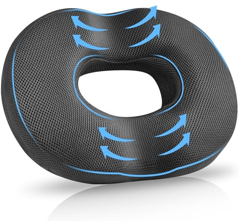 AOOHA Donut Cushion for Hemorrhoids,Memory Foam Seat Cushion,Orthopedic Memory Foam Ring Seat Cushion,Double U-Shape,for Office Chair, Car, Postpartum PregnancyDonut Pillow