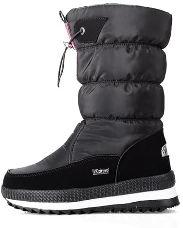 Scarponi Sci Donna Stivali da Neve Protettivi in Pile E Suola Spessa Tinta Unita Invernali Donna, Slip On Boots 2026