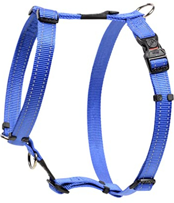 Reflective Adjustable Dog H Harness for Large Dogs; matching collar and leash available, Blue