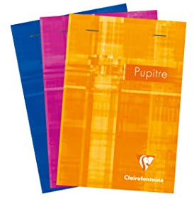 Clairefontaine 6646C - Notizblock Pupitre (DIN A6, 10,5 x 14,8 cm, liniert, mikroperforiert, ohne Lochung, 90g, 80 Blatt) 1 Stück farbig sortiert