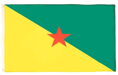 AZ FLAG - Drapeau Guyane française - 150x90 cm - Drapeau Guyanais - France 100% Polyester Avec Oeillets Métalliques Intégrés - Pavillon 110 g