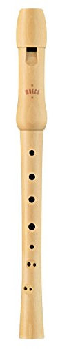 Moeck Flûte à bec soprano en érable, modèle 1260, doigté allemand avec double trou La