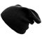 4sold lange Strickmütze, Oversize Beanie, Alpin, Plain Cap, Schwarz, b-1