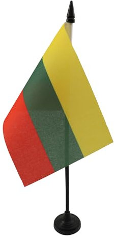 AZ FLAG - Tischflagge Litauen - 15x10 cm - Litauische Tischfahne 10 x 15 Cm - Flaggen