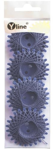 Yline - 4 Sterne a. 20 m Sternzwirn Baumwolle, Sternchenzwirn Stern - Zwirn, 2850-11 (blau grau)