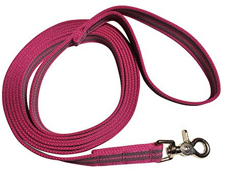 Dogs and More - Gummierte Schleppleine/Suchleine/Feldleine mit Reflektionsstreifen => 3 Meter (mit Handschlaufe) - Orange, Blau oder Lila