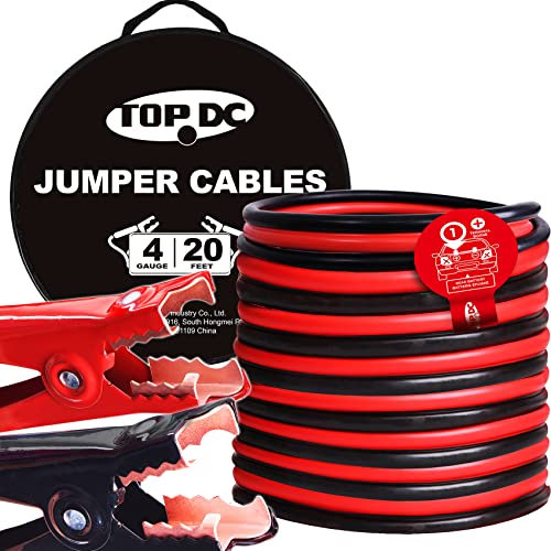 topdc recargable Jumper Cables en bolsa de transporte