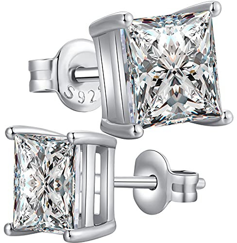 Ohrstecker Damen Herren 925 Sterling Silber Zirkonia Diamant Ohrstecker 6mm