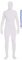 Full Bodysuit Zentai-Body mit Reißverschluss, Uni, Spandex, Stretch, Erwachsenenkostüm, Weiss/opulenter Garten, XXL