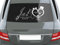 GRAZDesign Autoaufkleber Hochzeit Brautpaar JA - Personalisierte Hochzeitsaufkleber mit Namen und Datum - Nr. 9 Just married mit Namen in weiß