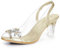 Allegra K Sandales à Talons Ouverts à Bout Ouvert et Strass à Fleurs Or 36