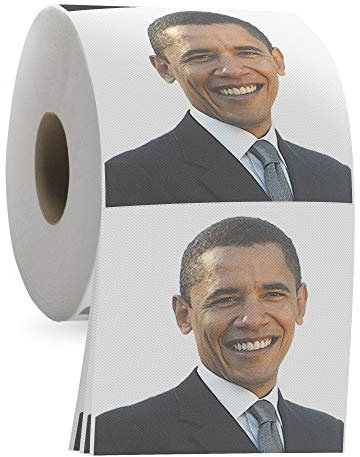 Obama Papier toilette – Papier toilette humoristique – 3 plis – 200 feuilles par rouleau – Papier toilette fantaisie pour les Républicains et les fans de Trump – Humour politique éléphant blanc