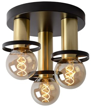 LUCIDE ANAKA - Flush Ceiling Light - Ø 30 cm - 3xE27 - Black