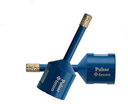 2 pack Pulsar High Performance 6mm (M14) Angle Grinder Diamond Tile Dry Drill Bit for Porcelain Ceramics and Natural Stone