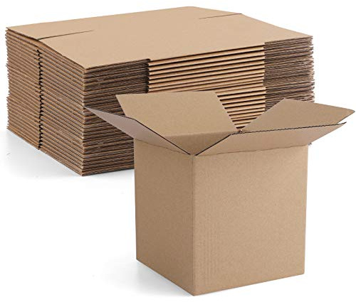 Eupako 4x4x4 Cardboard Box Mailers 25 Pack Brown Cube Corrugated Small Shipping Boxes for Mailing