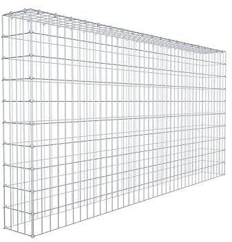 GABIONA Gabion de culture type 3 carré, maillage 5 x 10 cm, profondeur 20 cm, gabion 200 x 100 x 20 cm (L x H x P), anneau en C