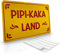 PIPI-KAKA LAND WC Toilettenschild für Kinder| gelb/rot | Aluminium geprägt | Bad-Türschild in 30 x 18 cm