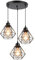 PETITES ECREVISSES Lampara Colgante E27 Vintage Industrial Lámpara de Techo Colgante Negro Retro 3 Luces Iluminación Para Cocina Comedor Sala de estar (16cm- con base redonda)