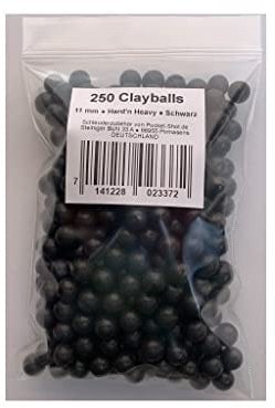 Hard'n Heavy Clay Balls (250 Stück, 11 mm, gehärtet) Schleudermunition für Profis von Pocket-Shot.de