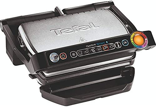 TEFAL OPTIGRILL SMART Intelligenter Kontaktgrill [Bluetooth-Funktion; automatische Anpassung der Temperatur; Lichtindikator; 6 voreingestellte Programme; 2000W; GC730D]