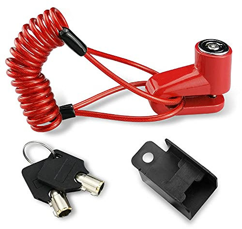 Disc Brake Lock Anti-Theft Steel Wire Lock Wheel Electric Scooter Lock Accessory for Xiaomi M365/Pro Electric Scooters Bicycle Wheels Locker with Reminder Rope (Red!)