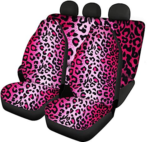 Coloranimal Autositzbezüge mit Leopardenmuster, komplettes Set für Damen und Herren, langlebig, für Vorder- und Rücksitzbank, universelle Passform