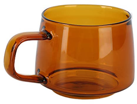 Coffee Mug, Amber Borosilicate Glass Coffee Cup Milk Cup Easy Clean Heat Resistant for Coffee Tea Milk Juice(250 ml)