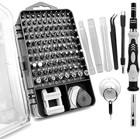subtel Schraubendreher Werkzeug Set 122-Teilig, magnetisch - Spezial Schraubenzieher Werkzeugset - Bit Satz: Torx Imbus Y Type Tri - Reparaturset f. Handy Akku Laptop Display Feinwerkzeug, Tool Kit