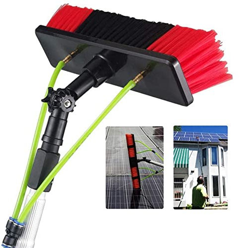 HFMY GWAWG 3-12m Fensterreinigungsstange, wassergespeiste Teleskopbürste, ausziehbarer Reiniger Wintergartendach, Reinigung von Photovoltaik- und Sonnenkollektoren / 8m Stange / 50cm Bürste
