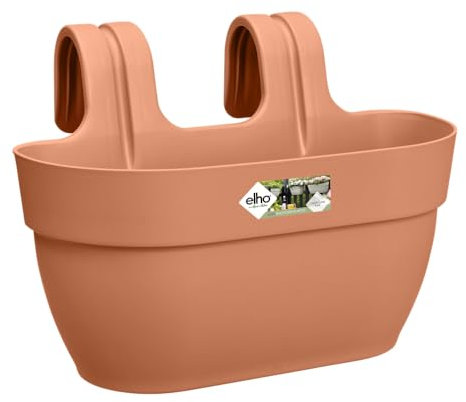 Elho Vibia Campana Easy Hanger M 36 - Planteur pour Balcon & Extérieur - Ø 36.0 x H 26.5 cm - Marron/Terre Cuite