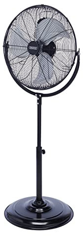 Draper 70429 230V Pedestal Fan, 18/450mm, 120W, Fan for Office, Bedroom, Living Room, Kitchen, Black
